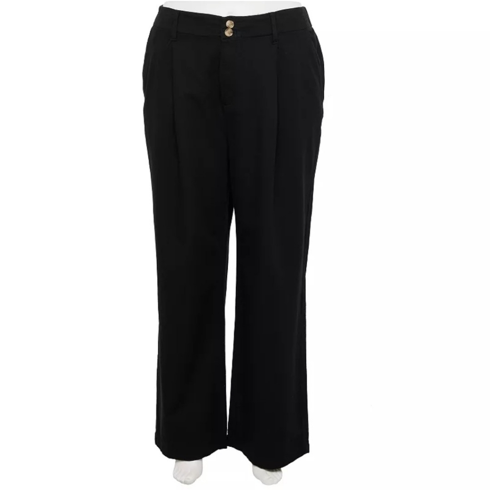 LC Lauren Conrad high-rise pleated front wide leg pants